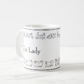 Cat Hand Sketted Cat Lady Modern Simple Kaffeetasse (Vorderseite Links)