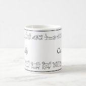 Cat Hand Sketted Cat Lady Modern Simple Kaffeetasse (Mittel)
