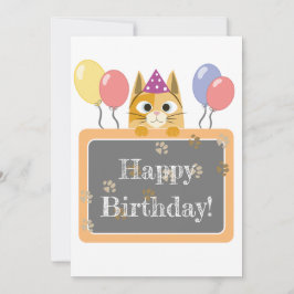 Cat Happy Birthday Card Feiertagskarte