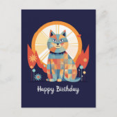 Cat Happy Birthday Postkarte (Vorderseite)