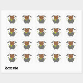 Cat Happy Halloween Cauldron Bat Square Sticker (Blatt)