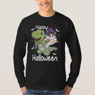 Cat Happy Halloween T-rex Mummy-Kostüm T-Shirt