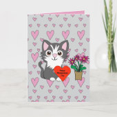 Cat Happy Meowentines Day Karte (Vorderseite)