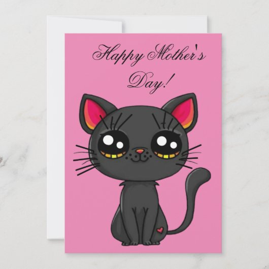 Cat Happy Mother Day Einladung (Vorderseite)