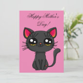 Cat Happy Mother Day Einladung (Stehend Vorderseite)
