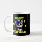 Cat Happy New Year Mew Year Funny New Years Party  Kaffeetasse (Links)