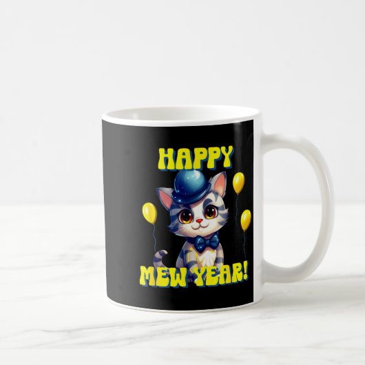 Cat Happy New Year Mew Year Funny New Years Party  Kaffeetasse (Rechts)