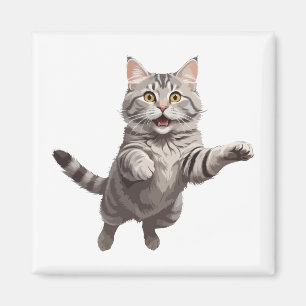 Cat Happy spielerischer Spaß springen in der Luft Magnet
