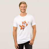 Cat Happy spielerischer Spaß springen in der Luft  Tri-Blend Shirt (Vorderseite voll)