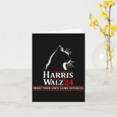 Cat Harris Walz 2024 Kamala Harris 2024 Tim Walz 2 Karte (Gelbe Blume)