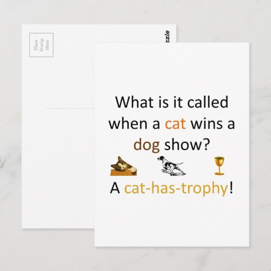 Cat-has-trophy Postkarte (Vorne/Hinten)