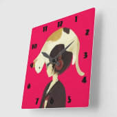 CAT HAT - Anime Child with Cat Quadratische Wanduhr (Winkel)