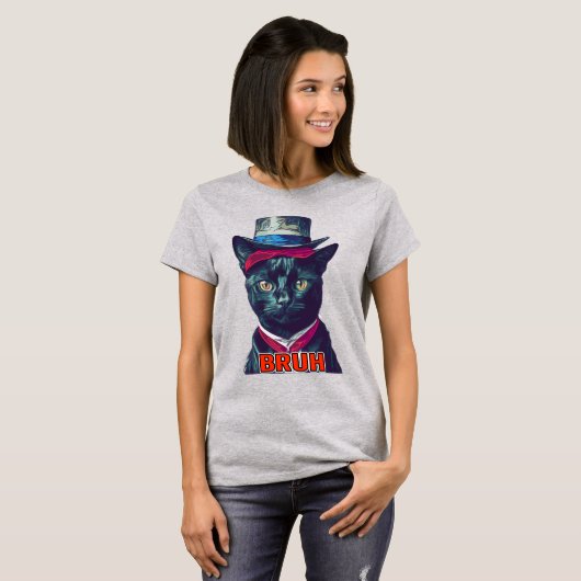 CAT & HAT BRUH T - Shirt (Vorne ganz)