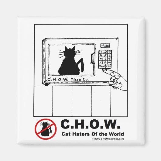 Cat Haters Microwave Cartoon Magnet (Vorne)