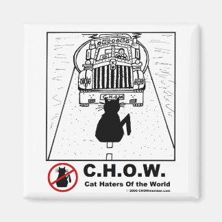Cat Haters Truck Cartoon Magnet