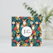 Cat Hawaiian Shirt Muster tropische Ingwer Einladung (Stehend Vorderseite)