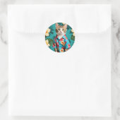 Cat Hawaiian Shirt Sticker, Katzenliebhaber Runder Aufkleber (Tasche)