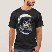Cat Head in Astronaut Helmet Cat in Space T-Shirt (Vorderseite)