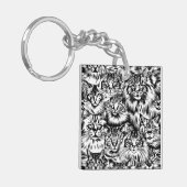 Cat Head Pattern Schlüsselanhänger (Vorderseite links)