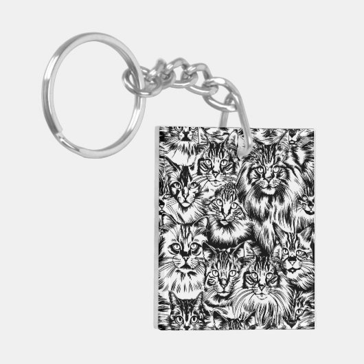 Cat Head Pattern Schlüsselanhänger (Vorderseite links)