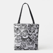 Cat Head Pattern Tasche (Rückseite)
