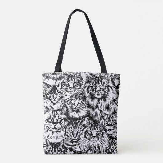 Cat Head Pattern Tasche (Rückseite)