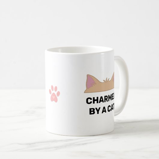 Cat Head & Personalisiert Funny Cat Zitat Kaffeeko Kaffeetasse (VorderseiteRechts)