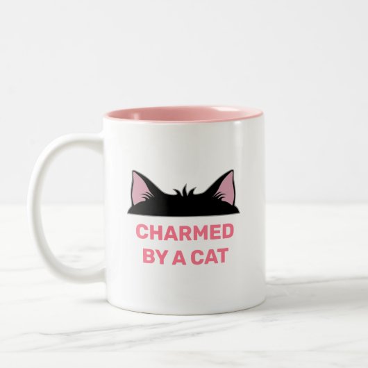 Cat Head & Personalisiert Funny Cat Zitat Zweifarbige Tasse (Links)