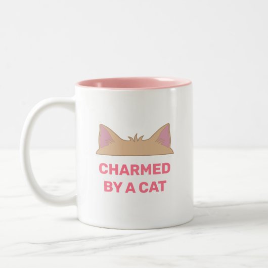 Cat Head & Personalisiert Funny Cat Zitat Zweifarbige Tasse (Links)