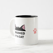 Cat Head & Personalisiert Funny Cat Zitat Zweifarbige Tasse (Vorderseite Links)