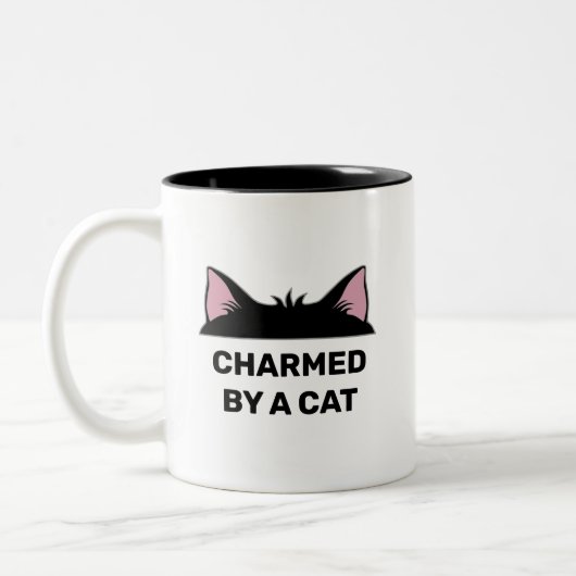 Cat Head & Personalisiert Funny Cat Zitat Zweifarbige Tasse (Links)