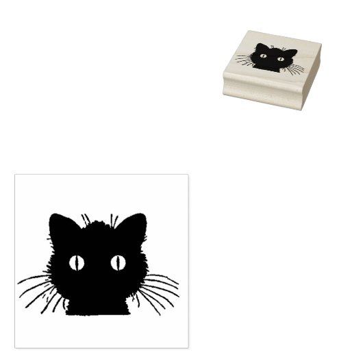 Cat Head Silhouette Gummistempel (Stempel)