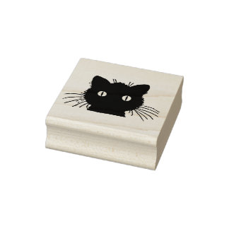 Cat Head Silhouette Gummistempel