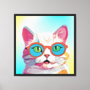 Cat Head Tragegläser Clipart Leinwanddruck