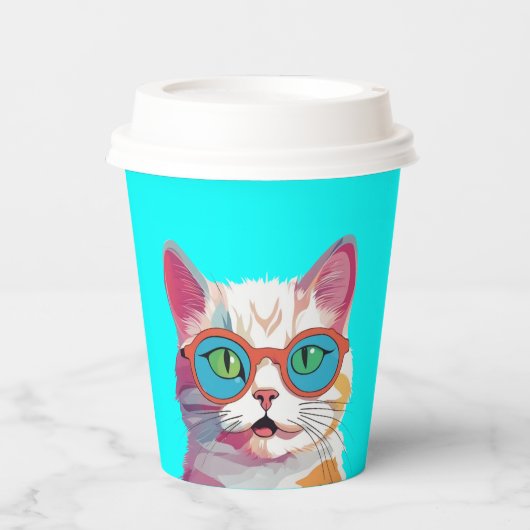 Cat Head Tragegläser Clipart Pappbecher (Vorderseite)