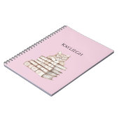 Cat Heart Glasses Books Notizblock (Linke Seite)