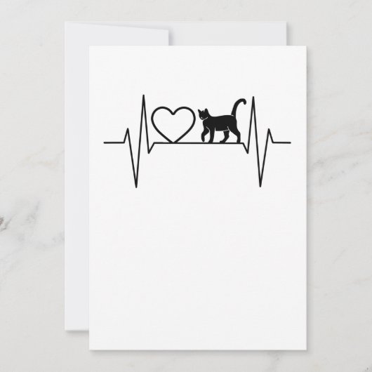 Cat Heartbeat Einladung (Vorderseite)