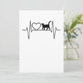Cat Heartbeat Einladung (Stehend Vorderseite)