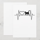 Cat Heartbeat Einladung (Vorne/Hinten)