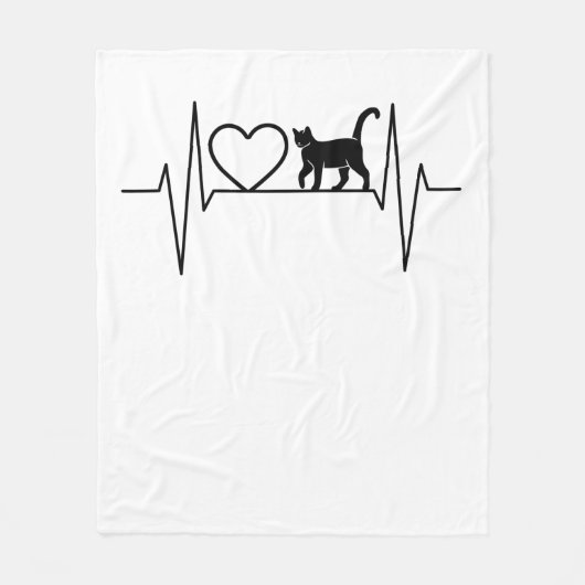 Cat Heartbeat Fleecedecke (Vorderseite)