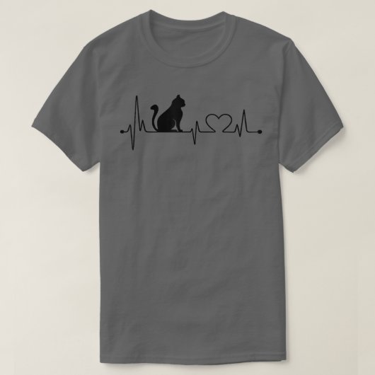Cat Heartbeat Kitty Lover T-Shirt (Design vorne)
