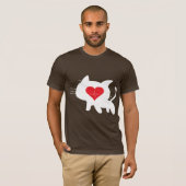 Cat Heartbeat – Minimalist Black Cat Love Design T-Shirt (Vorne ganz)