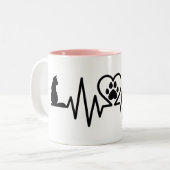 Cat Heartbeat with Another Cat Zweifarbige Tasse (Vorderseite Links)