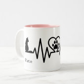 Cat Heartbeat with Another Cat Zweifarbige Tasse (Vorderseite Links)