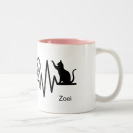 Cat Heartbeat with Another Cat Zweifarbige Tasse