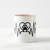 Cat Heartbeat with Another Cat Zweifarbige Tasse (Mittel)