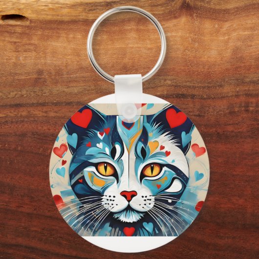 Cat Hearted Schlüsselanhänger (Vorderseite)