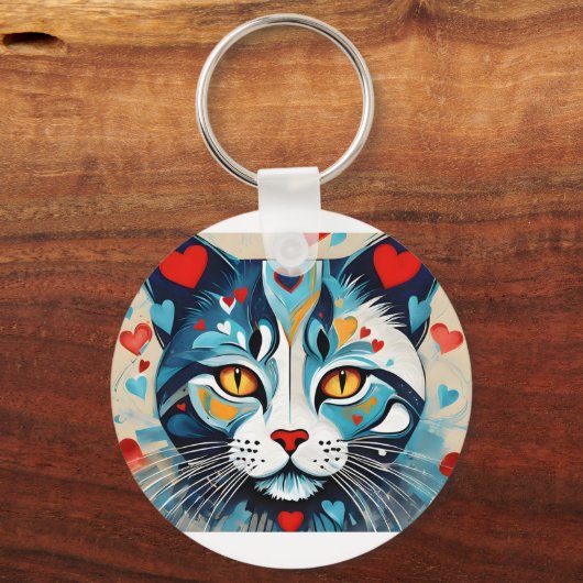 Cat Hearted Schlüsselanhänger (Vorderseite)