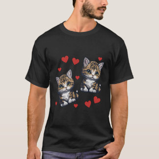 Cat Hearts Shirt Liebe Kittens Women's Girls Cat L