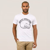 CAT HEAVY BREATHER FUNNY T - SHIRT (Vorne ganz)